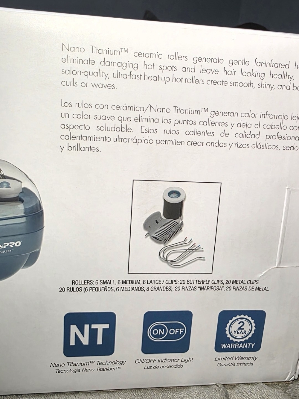 BaByliss Nano Titanium Hot Rollers - Light Blue and White - Picture 3 of 4